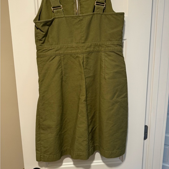 J.Crew Overall Green Chino Dress/Jumper gold hardware pockets - Picture 9 of 10